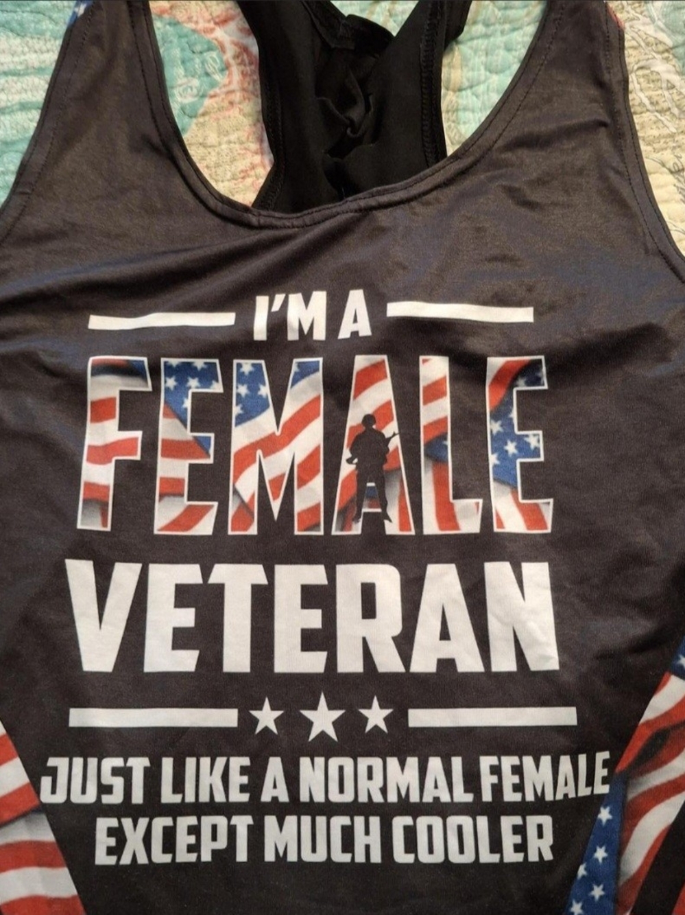 Women’s Black Graphic Tank Top - I’m a Female Veteran